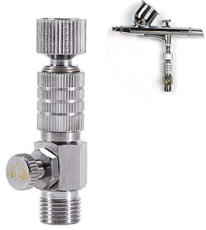 Airbrush Quick Disconnect Coupler Connection Fitting Adapter with Airbrush Airflow Adjustment Control Valve 1/8 inch