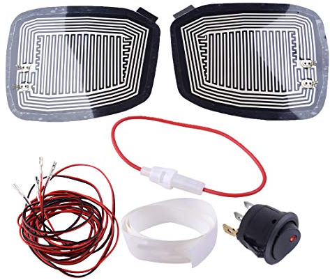 eastar 2Stk 12V Quick Warm Autoseite Rückspiegel Heizung Glasheizung Defogger Demister Pad Matte