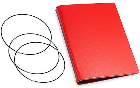 A7, revolutionäres, nachhaltiges X17-Konzept für Notizbuch Personal Organizer und Terminplaner/Hülle für 2 Hefte! Recyceltes Leder, rot, Made in Germany,17 Jahre Garantie*
