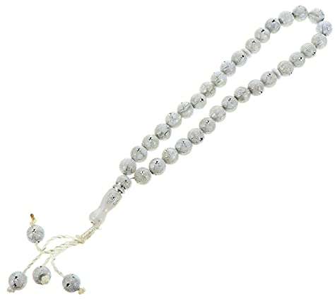 Amosfun Muslim Islamischen Gebetskette 33 Perlen Muslimischen Rosenkranz Tasbih Islamischen Religion Eid Ramadan Geschenk Weiß