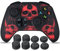 YoRHa Intaglio Laser Silicone Pelle Cassa Skin per Controller Xbox One S/X x 1 (Red) con Thumb Grips x 8