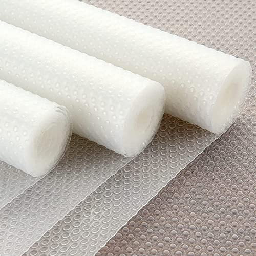SENENQU 40 x 600CM Tapis Fond de Tiroir Antiderapant Non-adhésif, Protection Fond de Tiroir Cuisine Antibactérien et Lavable Transparent, Tapis de Frigo Cuisine EVA Plastique Protection