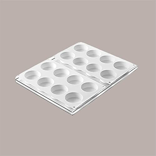 Lucgel Stampo in Silicone per Biscotto Gelato Rotondo Mini Cioccogel 60 mm - 16 pose -