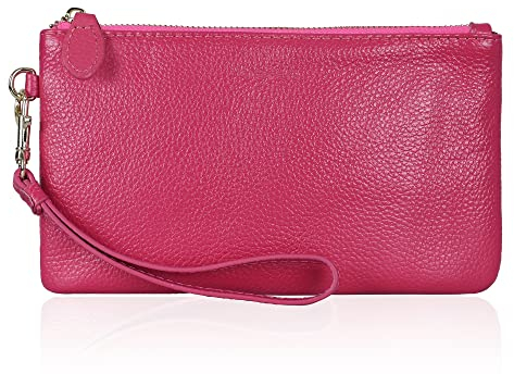 befen Clutch Bags for Women, Genuine Leather Ladies Wristlet Purse Wallet Phone Bag with Detachable Wrist Strap for Evening,Holiday, Fit Phone 12 or Phone Less 6.5 Inch