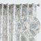 Lazzzy Leinen-Vorhänge Bauernhaus, Blau, Blumendruck, 160 cm lang, Rücken-Schlaufen-Vorhänge für Wohnzimmer, Schlafzimmer, halbdurchsichtig, gemustert, Set Stangentasche, blau auf beige