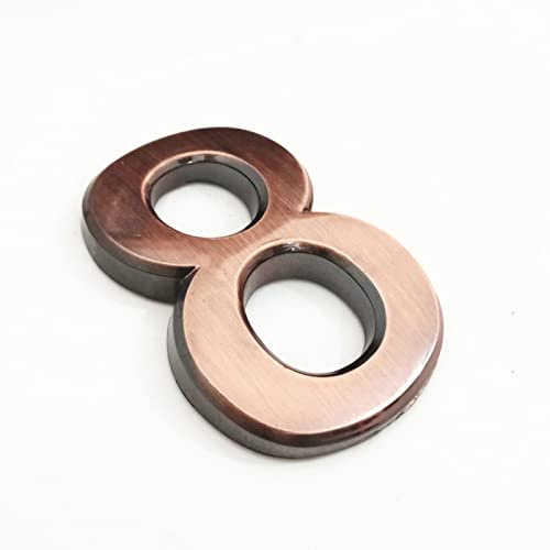 3D Self Adhesive House Plaque Numbers 70mm 0-9 Letters A-Z ABS Plastic Red Copper Sticker Modern Door Address Number Hotel Electroplated Digit Plate Sign for Home Room Yard Street Mailbox Bins (8)