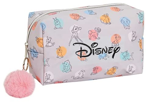Disney Classics Toilettenartikel Make-up-Tasche für Damen, Kosmetiktasche, Mädchen, Disney Federmäppchen, wasserabweisend, Reisetasche, grau, Einheitsgröße, Kosmetiktasche