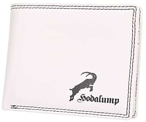 hodalump Echt-Leder Geldbörse • Geldbeutel für Damen und Herren mit RFID-Schutz • Portmonee mit Münzfach in Hellgrau