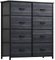 YITAHOME Dresser with 8 Drawers - Fabric Storage Tower, Organizer Unit for Bedroom, Hallway, Closets - Sturdy Steel Frame, Wooden Top & Easy Pull Fabric Bins, Charcoal Black Wood Grain