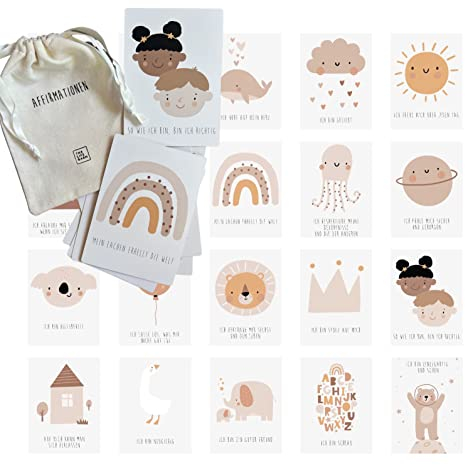 The Life Barn Affirmationskarten Kinder, 20 Motive für Positive Glaubenssätze Achtsamkeit, Selbstwertgefühl stärken Schule