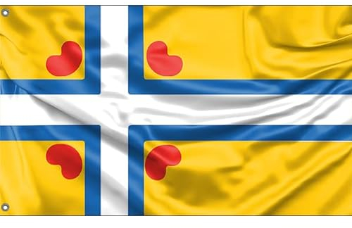 Alle friesischen Flagge | Einzigartiger Designdruck | Hergestellt in der EU (90 x 150 cm)