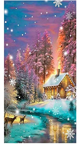 Diamond Painting Quadratische Steine Groß 40x75 cm DIY Diamant Malerei Painting by Number Kit 5D Diamond Painting Landschaften und Berge Diamant Painting Weihnachten Puzzle Strass Stickerei Kreuzstich