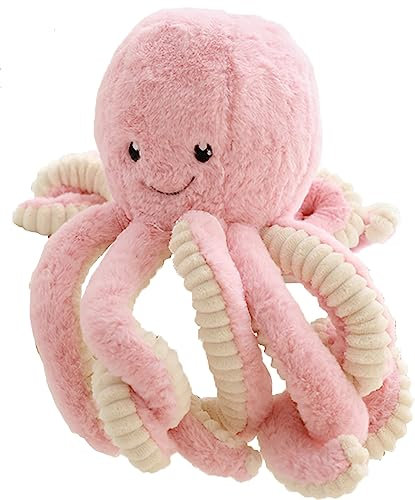 TONGSONG Adorable peluche pieuvre de dessin animé - Poupée en peluche - Jouet pieuvre - Cadeau de mer - Pour enfants et amoureux - Décoration d'intérieur (rose, 69 cm)