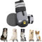 Eyein Hundeschuhe Pfotenschutz, 2 Stück atmungsaktiv Hundeschuhe mit Rutschfester Sohle und reflektierendem Klettverschluss für kleine, mittlere und große Hunde, Sport im Freien, Grau, Größe 8