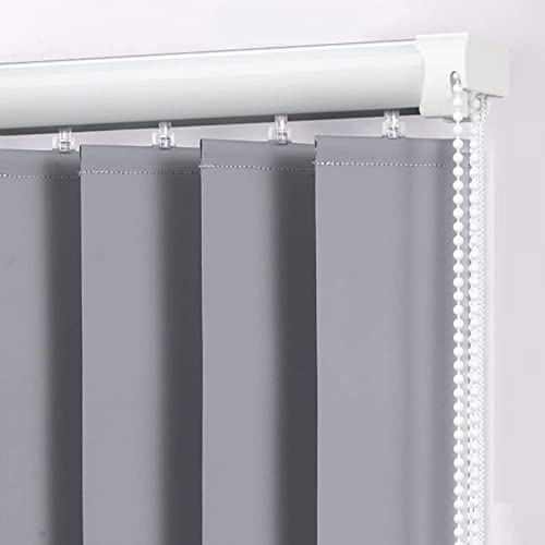 Pxzybd Vertikale Lamellenjalousien,Graue Vertikaljalousie Für Innenfenster,60% Lichtfilterung/Wärmedämmung/Uv-Schutz Vertikale Jalousien Für Büro,Lamellenvorhänge Aus Stoff,W×H-150x130cm/59x51in