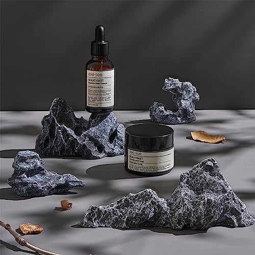 4PCS Original Design Product Photography Background Props Waterproof Hard Emulate Landscaping Rock Props for Photoshoot (Black)