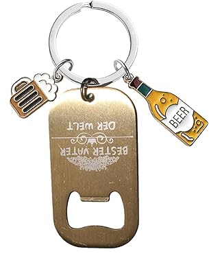 Flaschenöffner Personalisiert Schlüsselanhänger mit Gravur, Bier Geschenke für Männer Opas den Besten Papa der Welt - Ideal Oktoberfest Geschenk Vatertagsgeschenk
