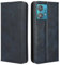 GOKEN Leder Folio Hülle für Motorola Edge 40 Neo, Lederhülle Brieftasche Mit Kartensteckplätzen, Premium Flip PU/TPU Handyhülle Schutzhülle Case Cover mit Ständer Funktion (Blau)