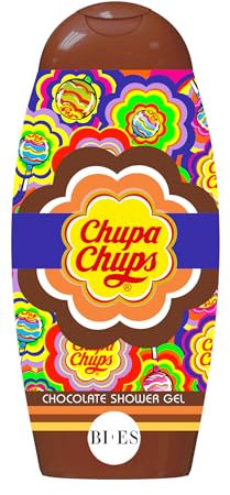 Chupa Chups Chocolate Shower Gel for Kids & Adults – Paraben-Free Moisturising Shower Gel with Glycerin, Softens & Hydrates Skin, Sweet Chocolate Scent, Gentle on Sensitive Skin, Ages 3+, 250ml
