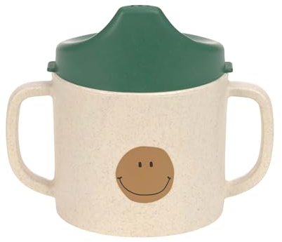 LÄSSIG Taza para sorber Vaso para niños con asa y tapa extraíble 150 ml/Sippy Cup PP/Cellulose Happy Rascals Smile