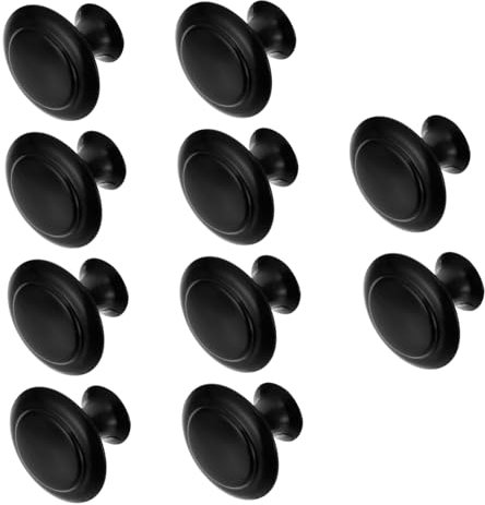 BESTonZON 10 Stk Einloch-schubladen-greif Schwarze Knöpfe Dekorativer Knauf Schublade Zieht Schwarze Griffe Für Schränke Schminktisch Schwarz Kommode Griff Küche Schrank Metall Zubehör