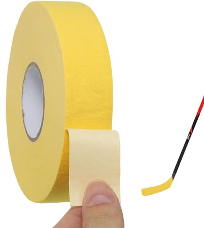Cimown Schlägertape Eishockey,Eishockeyband,Hockeyschlägerband,Hockey Tape,Gebrauch,Für Tischtennis, Badminton und Tennisschläger(Farbe Gelb, 25 mm*25m)