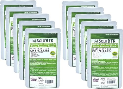 SoluBTK | 300 g - 400 litres | Insecticide Bacillus Thuringiensys Kurstaki | Chenilles, Pyrales, Tordeuses, Carpocapses, Noctuelles | UAB Agriculture Biologique