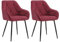 WOLTU Esszimmerstühle 2er Set, für Esszimmer Wohnzimmer, ergonomische Küchenstühle gepolstert mit Armlehnen, Metallbeinen, Sitzfläche aus Samt, Bordeaux