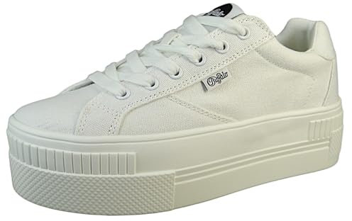 Buffalo Damen Schuhe Sneaker Schnürschuh Paired, Farbe:Creme, Schuhgröße:EUR 40, Artikel:-White