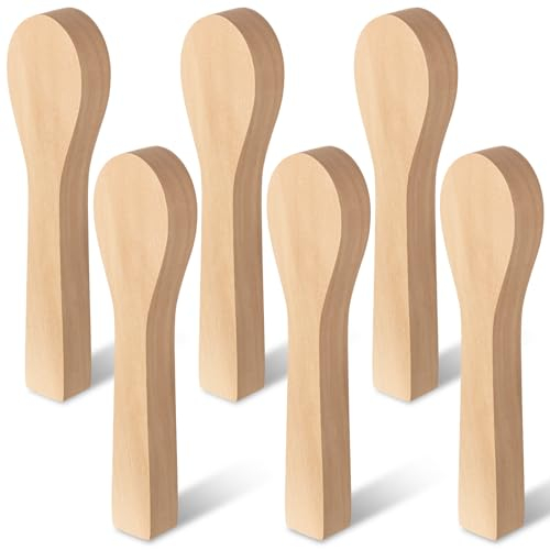 6Pcs Wood Carving Spoon Blank, Unfinished Wood Carving Spoon
