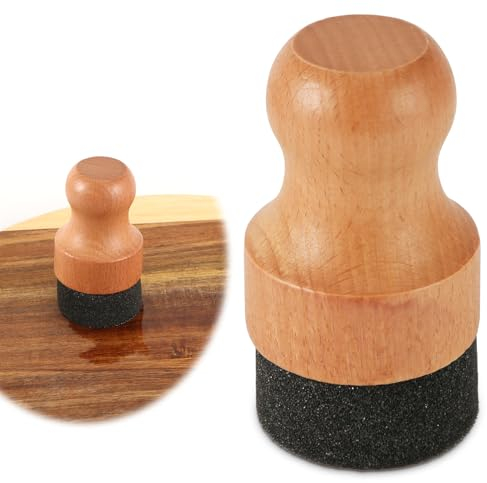 Ölapplikator für Schneidebretter, 9,5 x 5 x 5 cm Wachsapplikator für Holzschneidebretter mit Griff Zubehör für Schneidebrettapplikatoren für Arbeitsplatten (Braun)