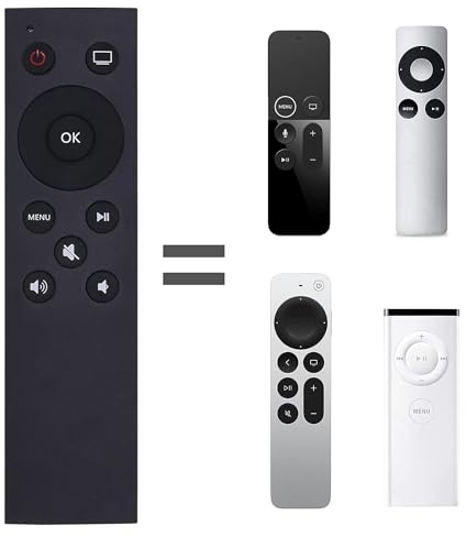 Upgraded Apple TV Replacement Remote Control with TV Control Function Compatible with Apple TV4 and Apple TV4K 1/2/3 Generation (Has Universal Functionality to Control TV)