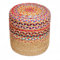 COTTON CRAFT Jute Chindi Pouf – zylindrische Jute-Baumwolle, geflochtene Ottomane – marokkanischer Boho-Kelim-Fußhocker – Schlafzimmer, Wohnheim, Familienzimmer, Akzent – rustikaler dekorativer runder