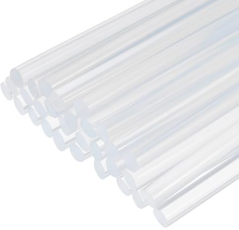 QUARKZMAN 30Pz Stick Colla a Caldo Mini 7mm x 150mm Colla a Caldo Bastoncini Piccoli Ricariche per Pistola, Trasparente