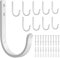 Josmimic 10-Pack Wall Hooks for Towel/Coat - 22LB Heavy Duty Metal Hanger Wall Mount, for Outdoor, Closet, Door, Shelf, Bathroom, for Backpack, Cup, Clothes, Mug, White Matte, Screws Included