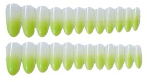 Lot de 24 patchs longs verts à presser pour faux ongles - Tête ronde simple - Dégradé vert fluo - Avec colle