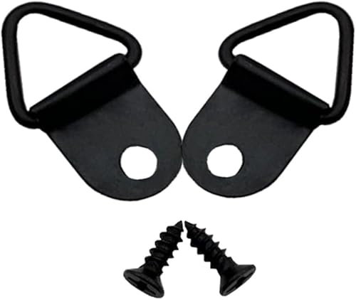 Confezione da 50 ganci triangolari in metallo, anelli a D, ganci per appendere quadri con viti, gancio a D con foro singolo, per orologi, quadri, opere d'arte e cornici, colore nero