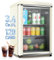 Anypro - Retro Drink Refrigerator, 3.4 Cubic Feet Mini Fridge with Tempered Glass Door, 120 Cans Wine Beer Refrigerator, Small Fridge for Office, Bedroom, 7