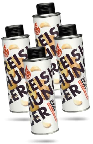 REISHUNGER Wok Öl Knoblauch–Ingwer – 4 x 250 ml – Öl zum Braten | Für Wok & Pfanne – hoch erhitzbar bis 200°C – vegan & glutenfrei