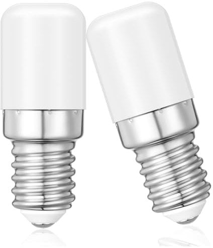 Cinsenten E14 LED Fridge Light Bulb Warm White 3000K, 2W SES E14 Bulb 15W Incandescent Small Edison Screw Light Bulb Replacement, AC 220-240V, for Salt Lamp Cooker Hood Fan Light Night Light 2-Pack