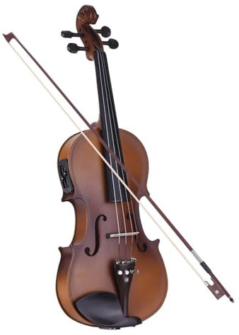 Erwachsenen geige Anfänger 4/4 Akustik-Elektro-Geige 4/4-Geigensatz Griffbrett Aus Ebenholz Bogen Aus Brasilholz.(Vintage SET)