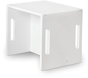 Ehrenkind® Kinder Hocker | Vielseitig & Stabil | Montessori Hocker | Wendehocker aus Birkenschichtholz | Weiß