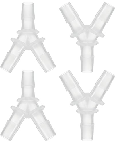 PATIKIL 1/2 Raccord en Plastique en Forme de T avec Embout de Tuyau, 4 Pièces Égal en Forme de Y 3 Voies Joint en T Mender Adaptateur Union Intersection Barbed Split, Transparent