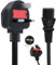 Power Cable UK 3 Pin Plug IEC C13 to BS1363 6ft for Electric Kettle, LED LCD Smart TV Monitor PS4 Pro Xbox PC Laptop Printers Rice Cookers Lead Universal AC Power Cord Mains Power Lead, Black