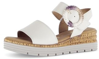 Gabor Damen Riemchensandalen, Frauen Sandalen,Sandaletten,Sommersandalen,bequem,flach,Sommerschuhe,Freizeitschuhe,Creme,39 EU / 6 UK