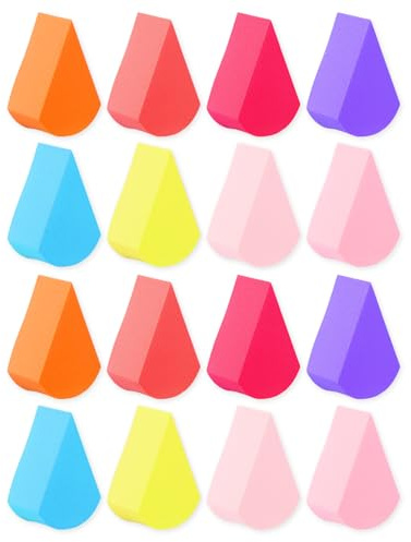 Sibba Lot de 16 pinceaux de maquillage éponge pour fond de teint, fond de teint, visage, nez, yeux, contouring, poudres, estompeurs, surligneurs, outils cosmétiques B