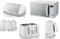 Swan Elegance White 1.7L Kettle, 4 Slice Toaster, Breadbin, Canisters and 800W 20L Digital Microwave. Contemporary Matching Kitchen Set of 7 with a Premium Textured White Finish