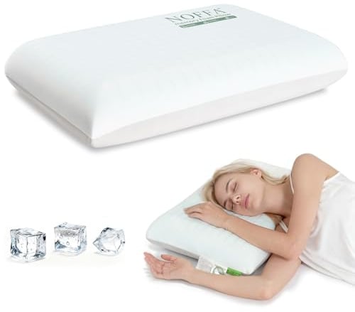 NOFFA Memory Foam Kopfkissen 60x40x10 cm, Kühlend, Waschbarer Bezug | Ergonomische Form, Atmungsaktive Struktur, Hautfreundliche Materialien, für Rücken-, Seiten- und Bauchschläfer, Langlebig