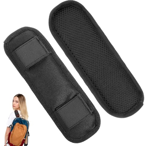 ElevateTech Soft Shoulder Strap Pad Universal Shoulder Pad Replacement & Removable Backpack Straps Pads for Bag Straps Guitar Strap Breathable 2 Pack Black