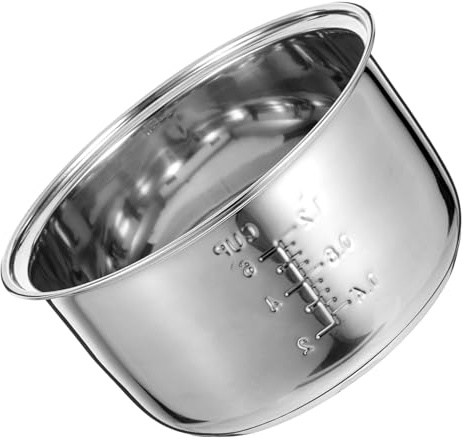 Toyvian Cuve Intérieure Antiadhésive pour Cuiseur à Riz 3l en Acier Inoxydable, Accessoire Compatible, Cuisson Uniforme, Entretien Facile pour Usage Domestique,
